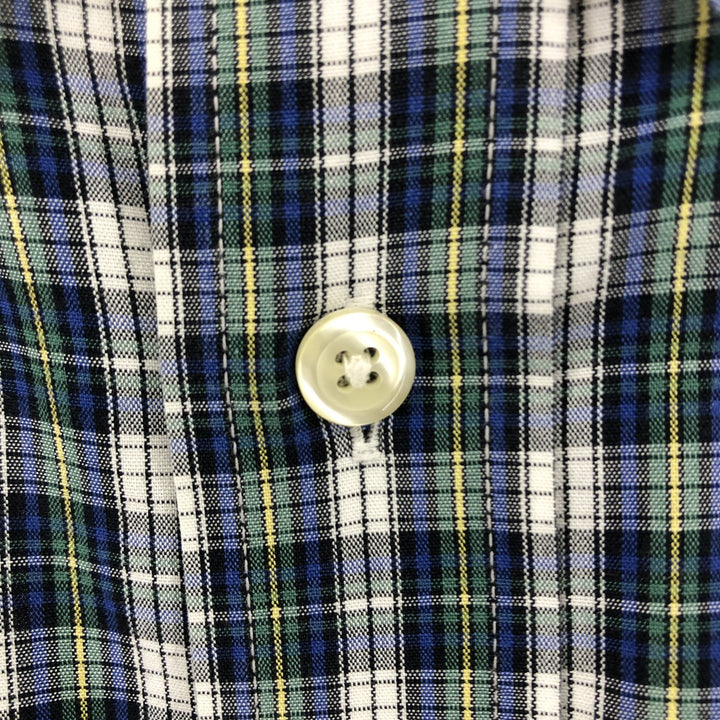 Brooks Brothers 1818 Long Sleeve Button-Down Check Shirt, Men's Size L cotton blue type Vintage Second Hand