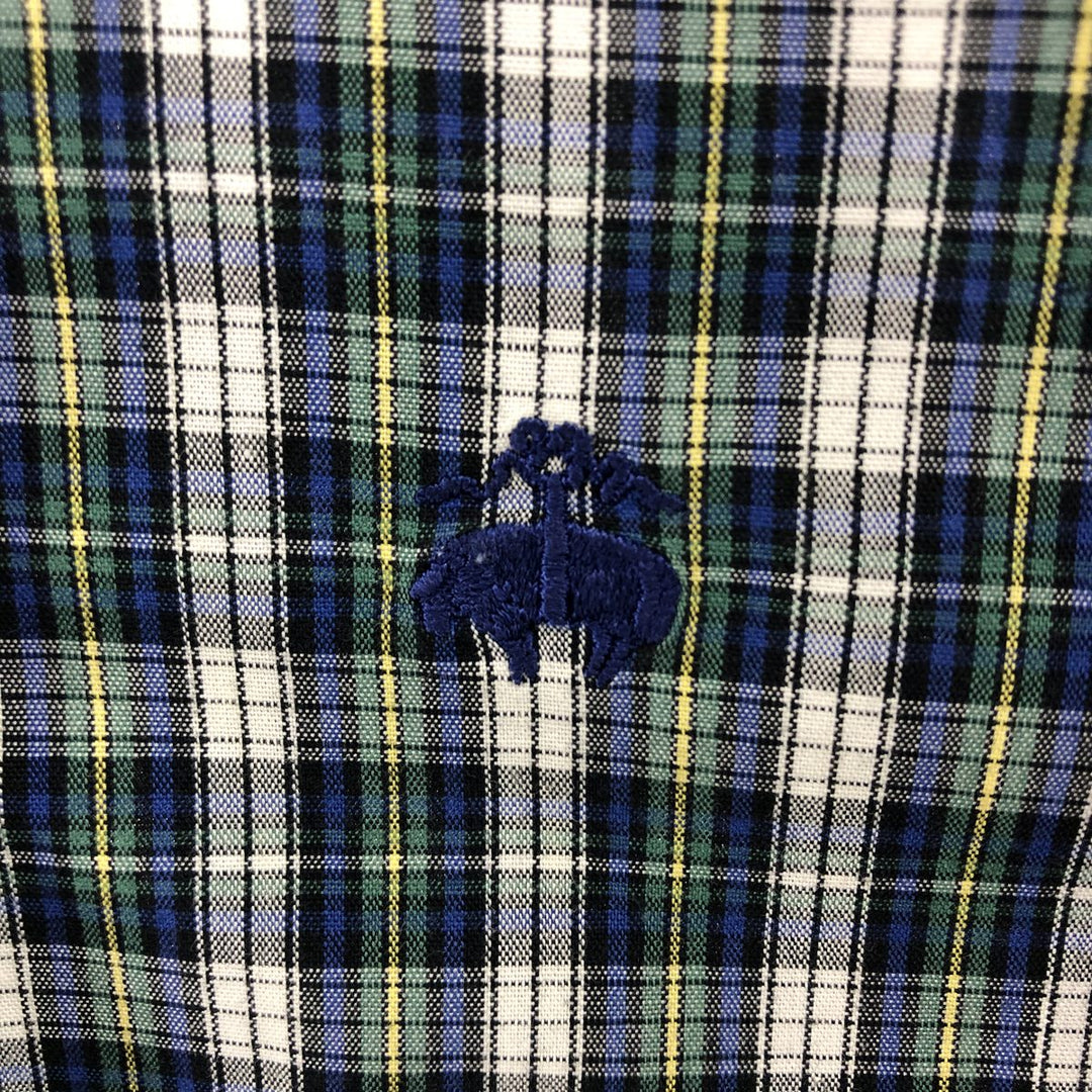Brooks Brothers 1818 Long Sleeve Button-Down Check Shirt, Men's Size L cotton blue type Vintage Second Hand