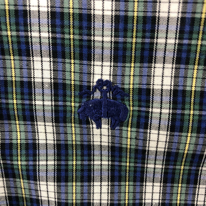 Brooks Brothers 1818 Long Sleeve Button-Down Check Shirt, Men's Size L cotton blue type Vintage Second Hand