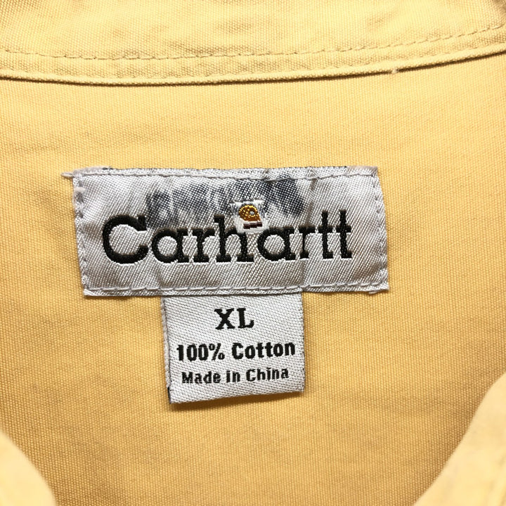 Carhartt short sleeve work shirt, men's XL size cotton Camel type Vintage Second Hand