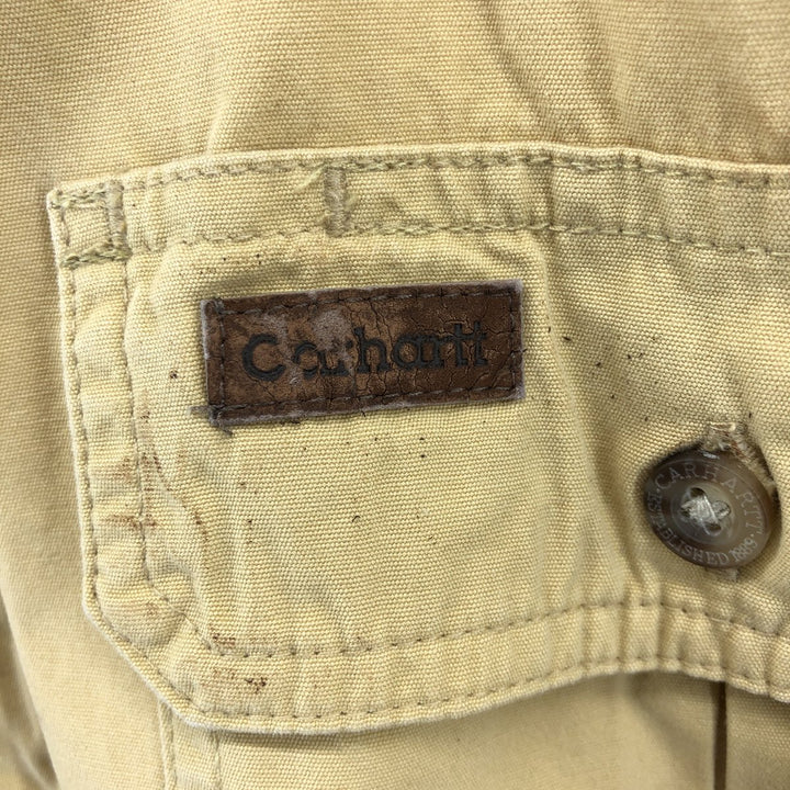 Carhartt short sleeve work shirt, men's XL size cotton Camel type Vintage Second Hand