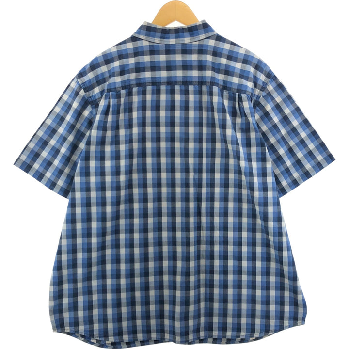 Carhartt RELAXED FIT Check Pattern Button-down Short Sleeve Work Shirt, Men's XXL cotton blue type Vintage Second Hand