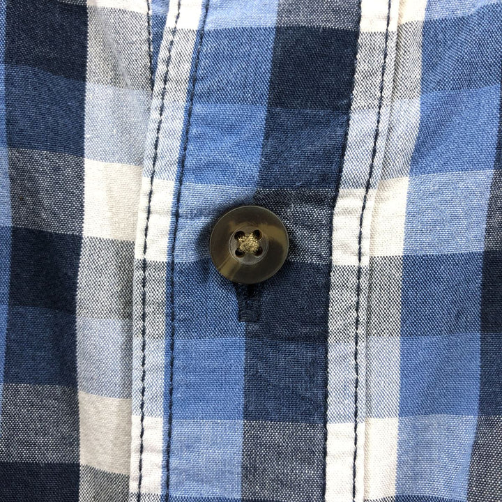 Carhartt RELAXED FIT Check Pattern Button-down Short Sleeve Work Shirt, Men's XXL cotton blue type Vintage Second Hand