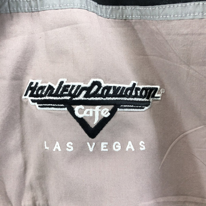Harley-Davidson Hidden Button-Down Short Sleeve Work Shirt Box Shirt Men's Size L cotton black type Vintage Second Hand