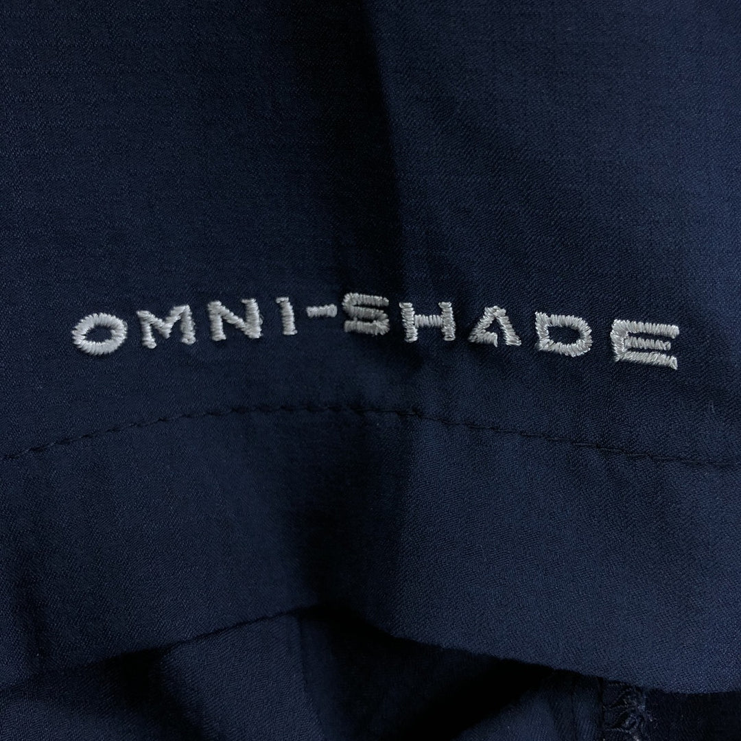 Columbia PFG OMNI-SHADE Ripstop Button-down Short Sleeve Fishing Shirt, Men's XL polyester navy blue type Vintage Second Hand