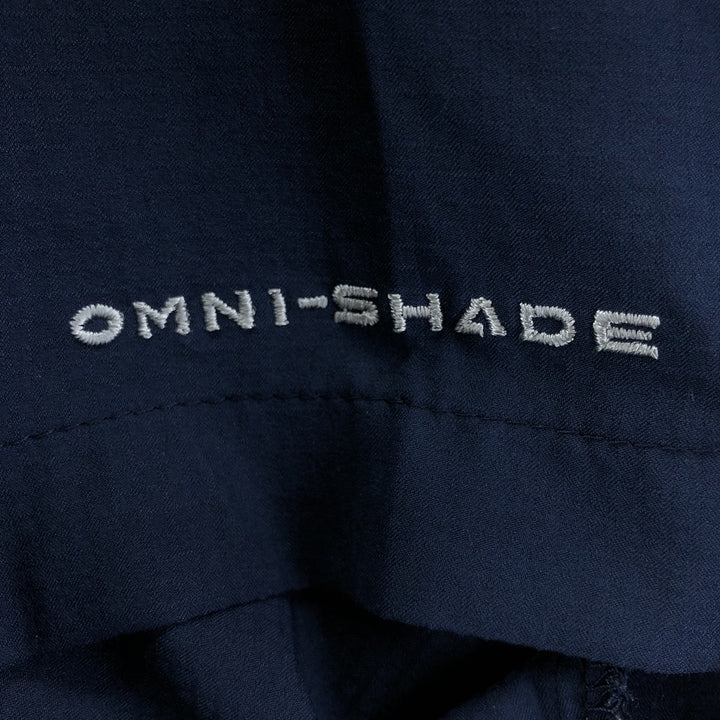 Columbia PFG OMNI-SHADE Ripstop Button-down Short Sleeve Fishing Shirt, Men's XL polyester navy blue type Vintage Second Hand