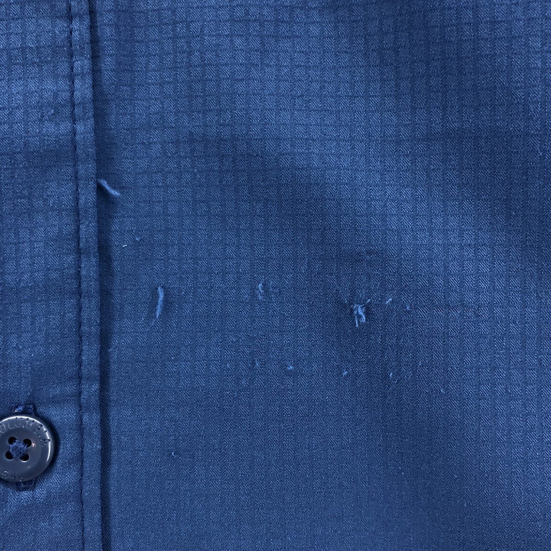 Columbia PFG OMNI-SHADE Ripstop Hidden Button-Down Short Sleeve Fishing Shirt, Men's XL polyester blue type Vintage Second Hand