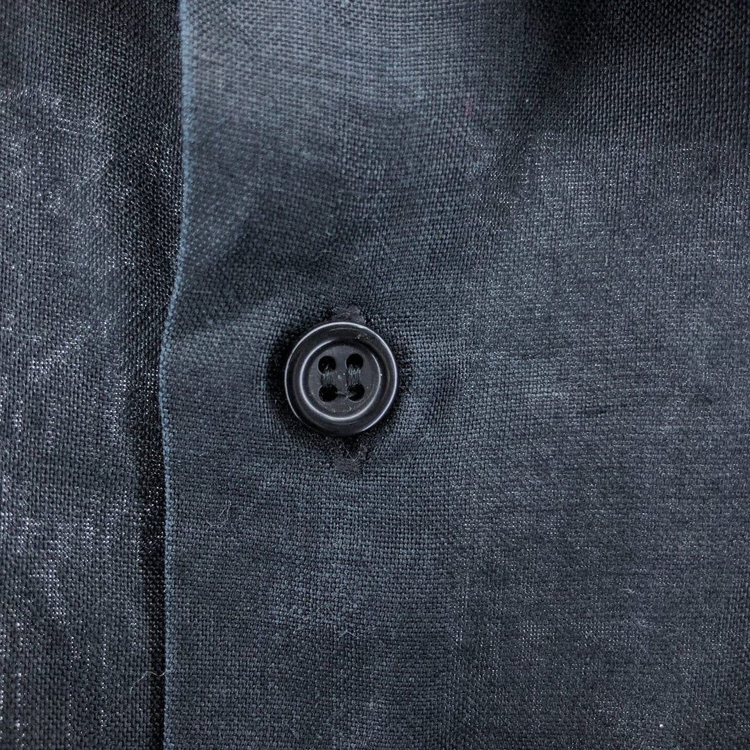 D Vassi Short Sleeve Linen Shirt, Box Shirt, Men's Size L linen black type Vintage Second Hand