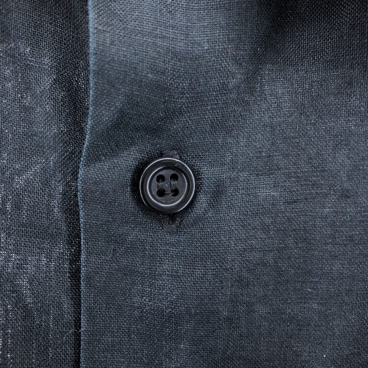 D Vassi Short Sleeve Linen Shirt, Box Shirt, Men's Size L linen black type Vintage Second Hand