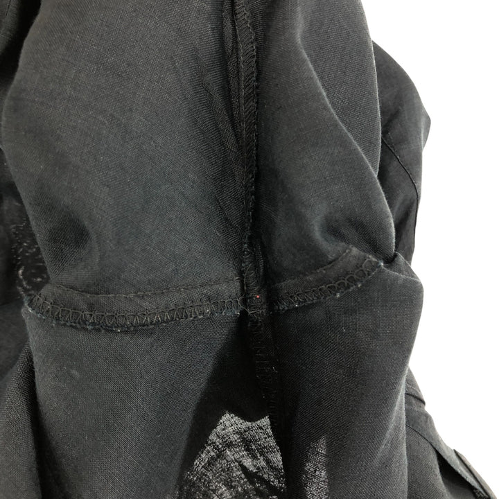 D Vassi Short Sleeve Linen Shirt, Box Shirt, Men's Size L linen black type Vintage Second Hand