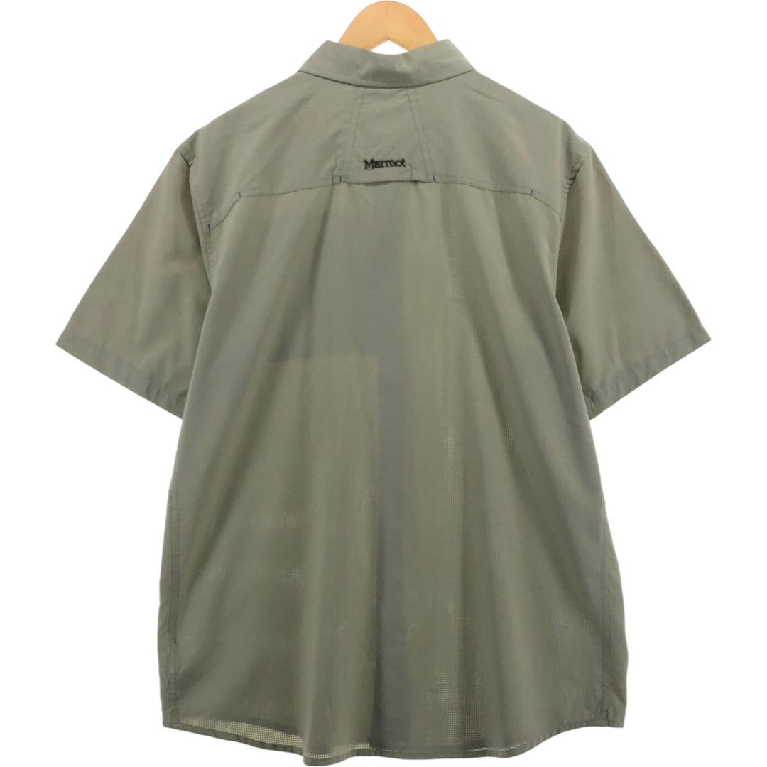 Marmot Short Sleeve Polyester Shirt, Men's XL Size polyester Beige type Vintage Second Hand