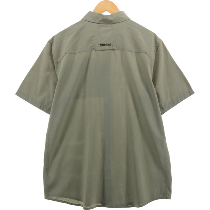 Marmot Short Sleeve Polyester Shirt, Men's XL Size polyester Beige type Vintage Second Hand