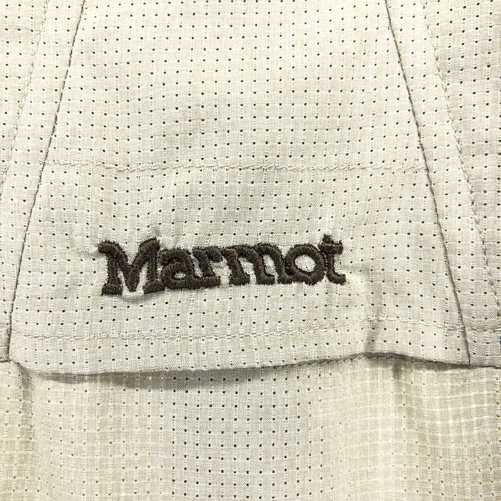 Marmot Short Sleeve Polyester Shirt, Men's XL Size polyester Beige type Vintage Second Hand