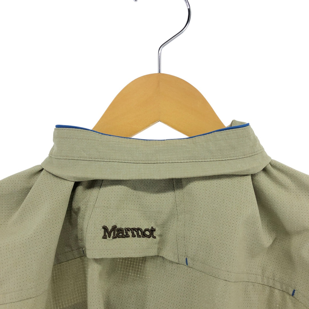 Marmot Short Sleeve Polyester Shirt, Men's XL Size polyester Beige type Vintage Second Hand