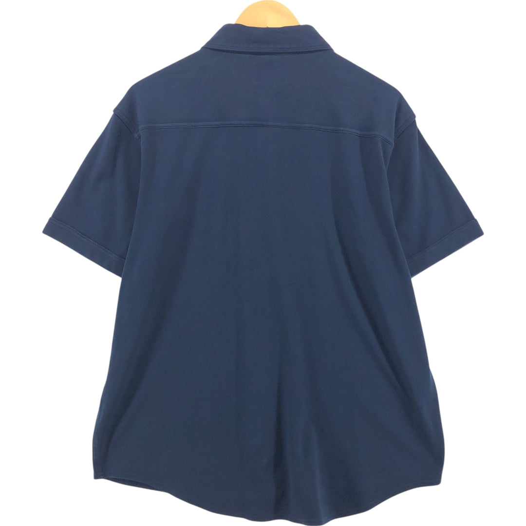 90'S GAP Old Gap Short Sleeve Cotton Shirt Men's L Size Vintage cotton navy blue type Vintage Second Hand