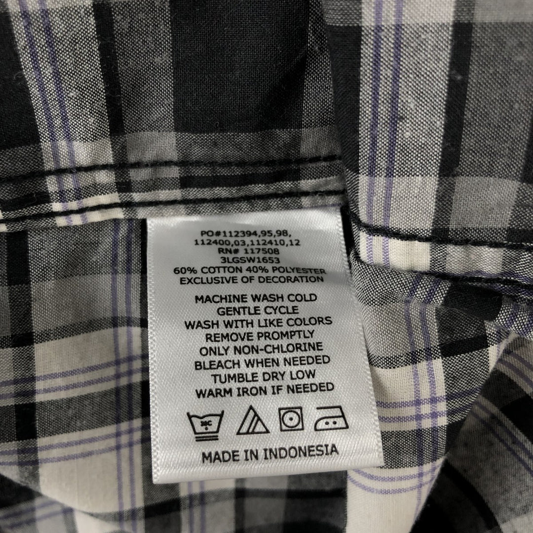 Levi's Check Pattern Short Sleeve Western Shirt, Men's Size L cotton black type Vintage Second Hand