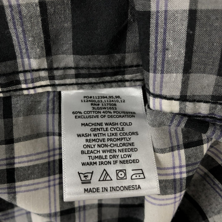 Levi's Check Pattern Short Sleeve Western Shirt, Men's Size L cotton black type Vintage Second Hand