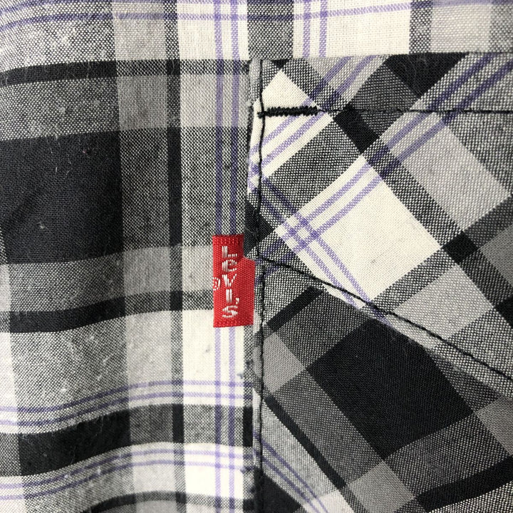 Levi's Check Pattern Short Sleeve Western Shirt, Men's Size L cotton black type Vintage Second Hand