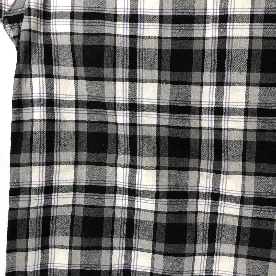 Levi's Check Pattern Short Sleeve Western Shirt, Men's Size L cotton black type Vintage Second Hand