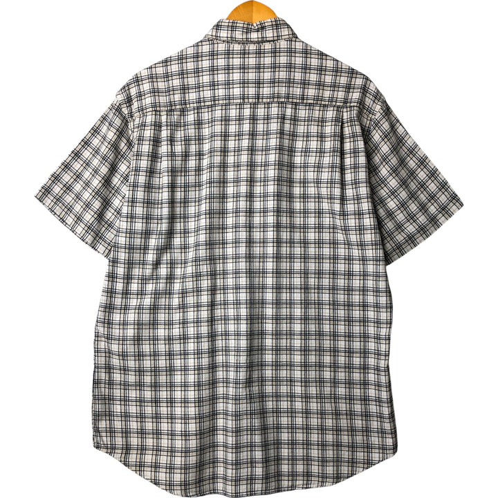 90s-00'S Dockers Short Sleeve Button-Down Check Shirt, Men's Size Medium cotton Beige type Vintage Second Hand