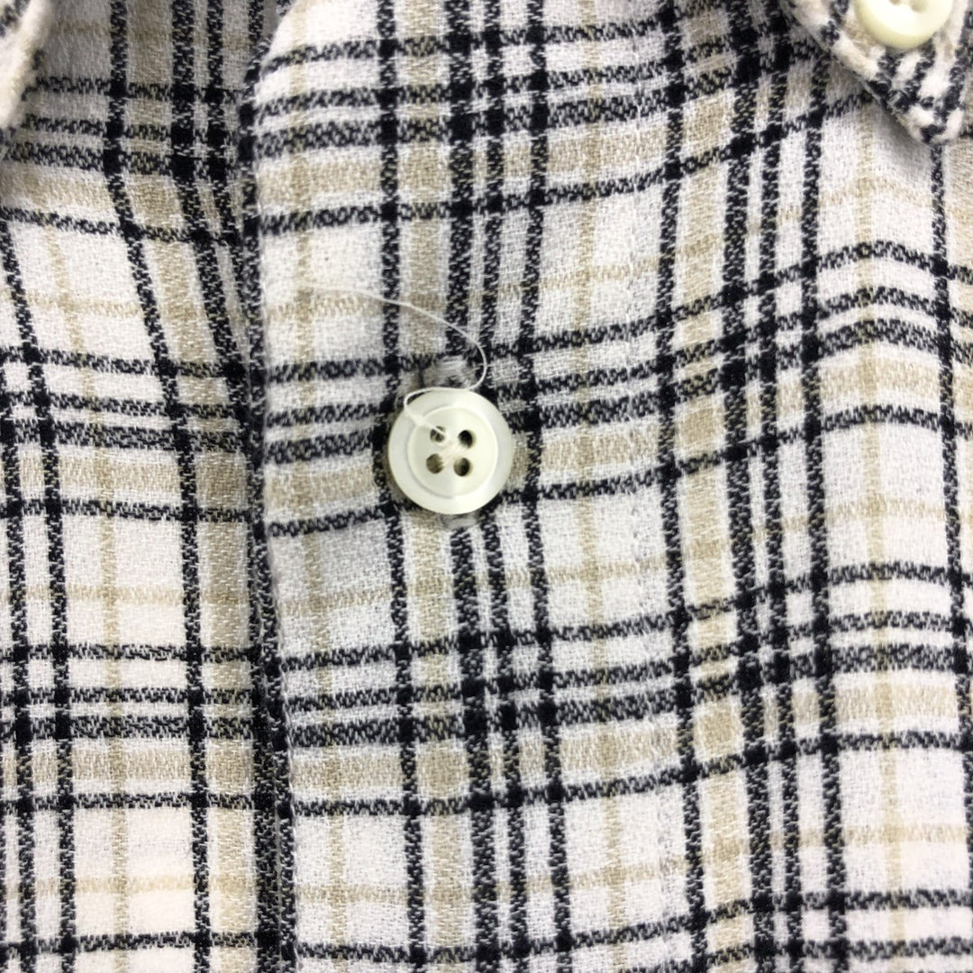 90s-00'S Dockers Short Sleeve Button-Down Check Shirt, Men's Size Medium cotton Beige type Vintage Second Hand