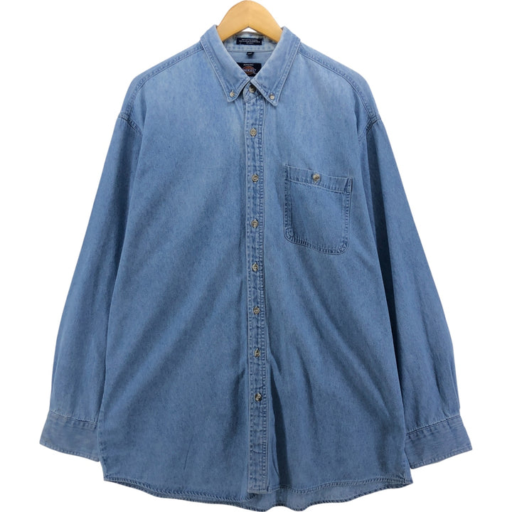 Dickies Long Sleeve Button Down Denim Shirt Men's XL cotton Blue type light blue Vintage Second Hand