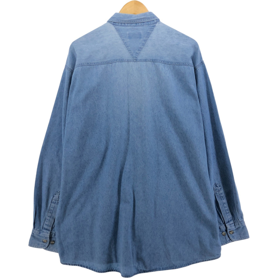 Dickies Long Sleeve Button Down Denim Shirt Men's XL cotton Blue type light blue Vintage Second Hand