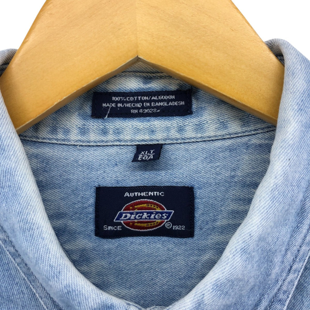 Dickies Long Sleeve Button Down Denim Shirt Men's XL cotton Blue type light blue Vintage Second Hand