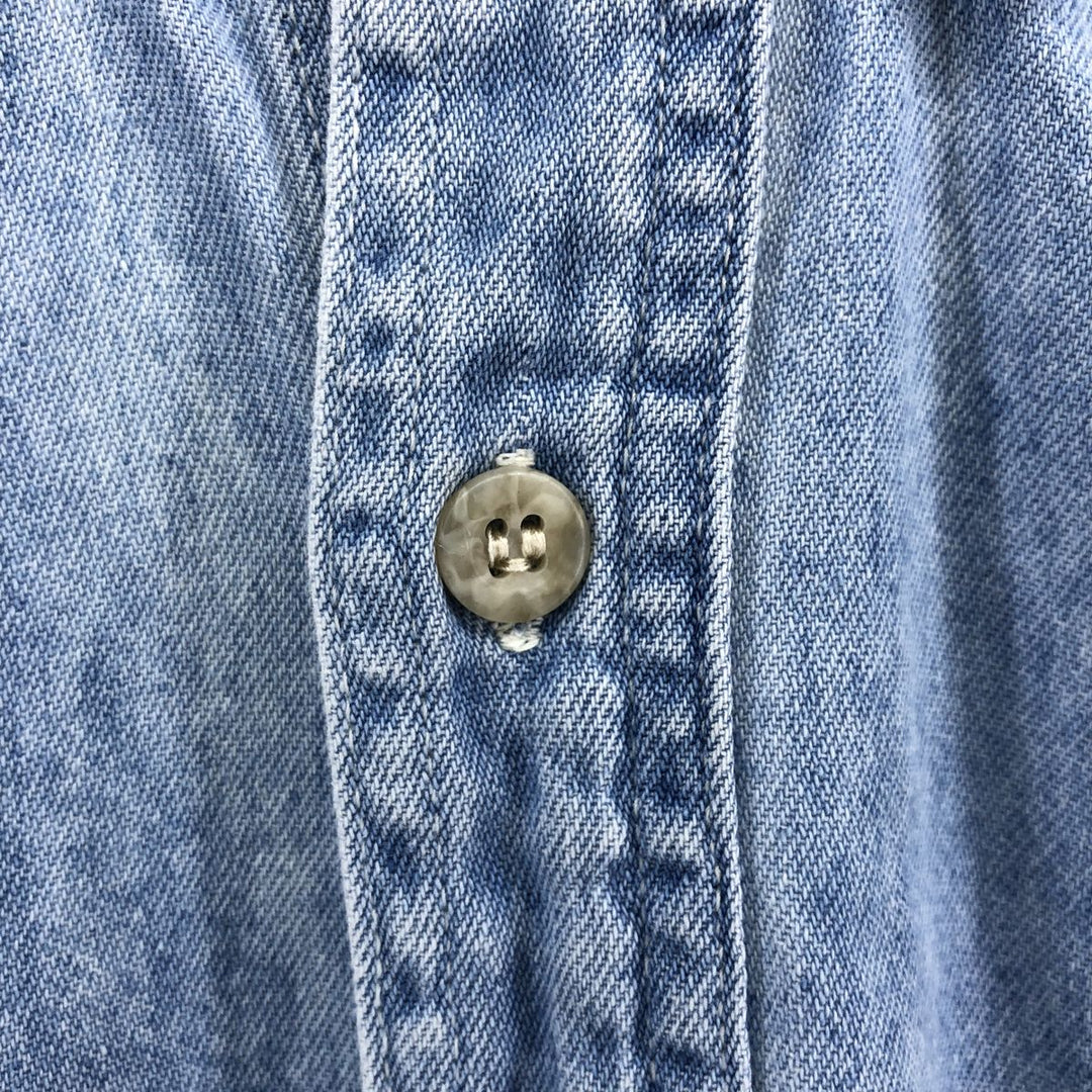 Dickies Long Sleeve Button Down Denim Shirt Men's XL cotton Blue type light blue Vintage Second Hand