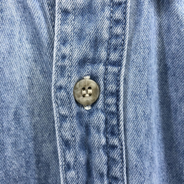 Dickies Long Sleeve Button Down Denim Shirt Men's XL cotton Blue type light blue Vintage Second Hand