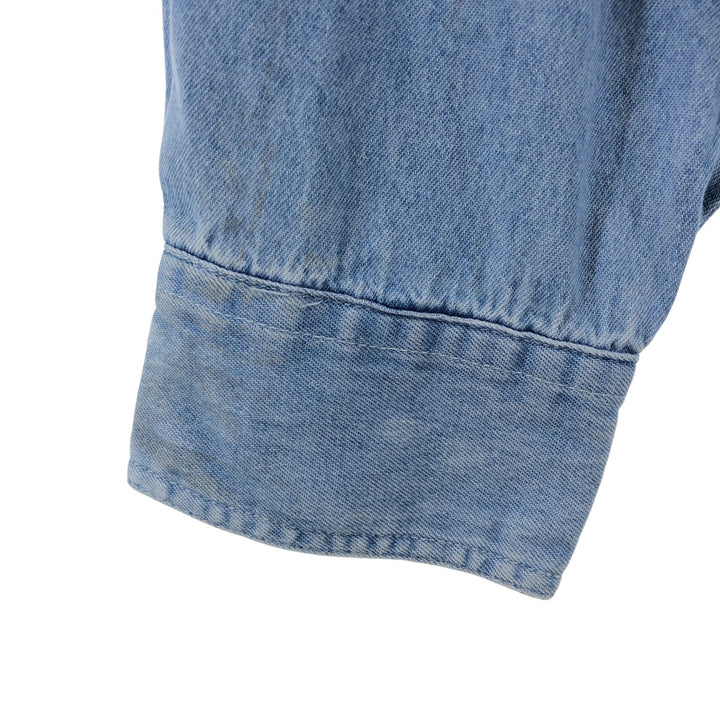 Dickies Long Sleeve Button Down Denim Shirt Men's XL cotton Blue type light blue Vintage Second Hand