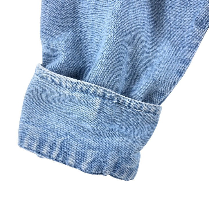 Dickies Long Sleeve Button Down Denim Shirt Men's XL cotton Blue type light blue Vintage Second Hand