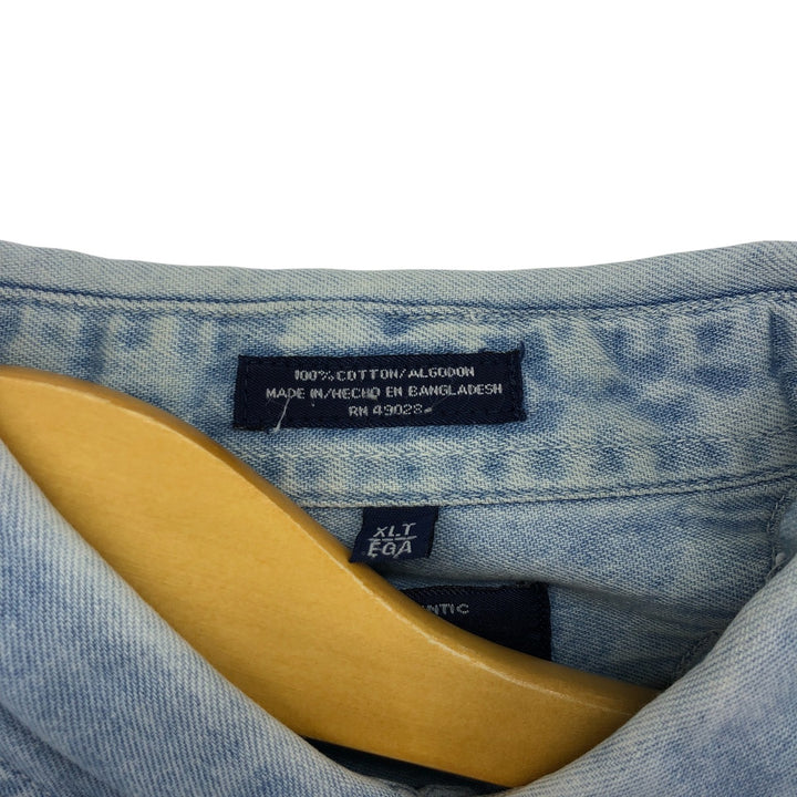 Dickies Long Sleeve Button Down Denim Shirt Men's XL cotton Blue type light blue Vintage Second Hand