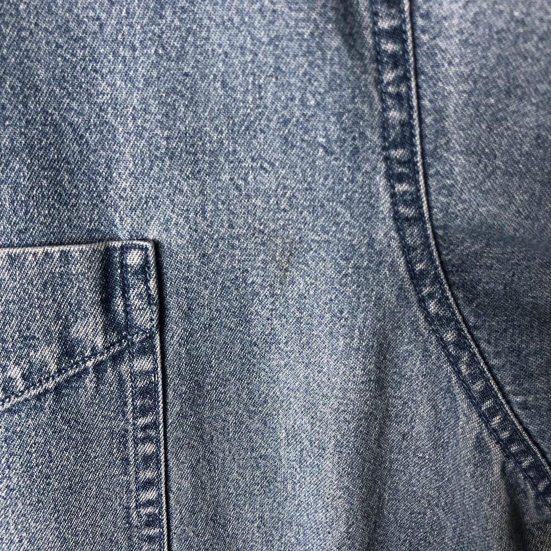 Dickies Long Sleeve Button Down Denim Shirt, Men's Size L cotton blue type Vintage Second Hand