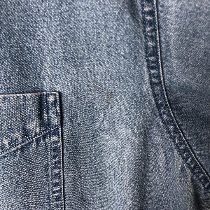 Dickies Long Sleeve Button Down Denim Shirt, Men's Size L cotton blue type Vintage Second Hand