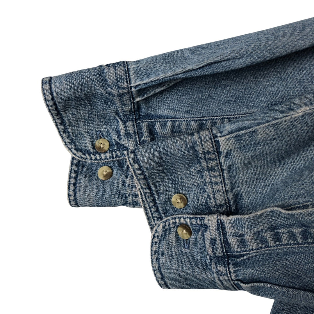 Dickies Long Sleeve Button Down Denim Shirt, Men's Size L cotton blue type Vintage Second Hand