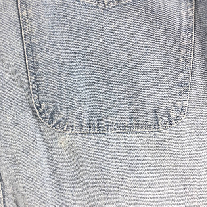 80'S WOOLRICH Long Sleeve Button Down Denim Shirt Men's XL Vintage unclear Blue type light blue Vintage Second Hand