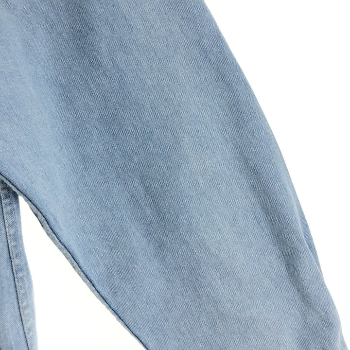 80'S WOOLRICH Long Sleeve Button Down Denim Shirt Men's XL Vintage unclear Blue type light blue Vintage Second Hand