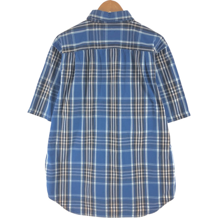 Carhartt Relaxed Fit Short Sleeve Button Down Check Shirt, Men's Size L cotton blue type Vintage Second Hand