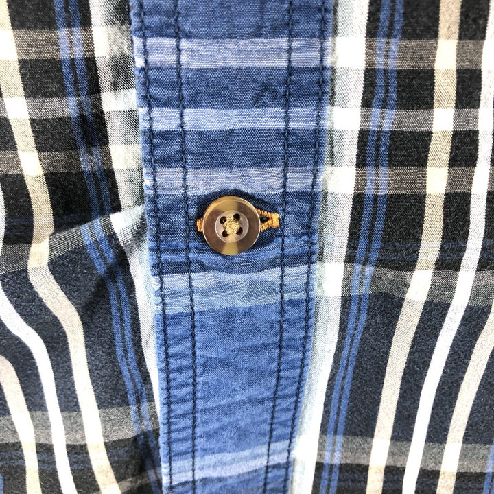 Carhartt Relaxed Fit Short Sleeve Button Down Check Shirt, Men's Size L cotton blue type Vintage Second Hand