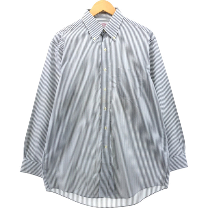 Brooks Brothers 346 Long Sleeve Button-Down Striped Shirt, Men's Size L cotton white type Vintage Second Hand