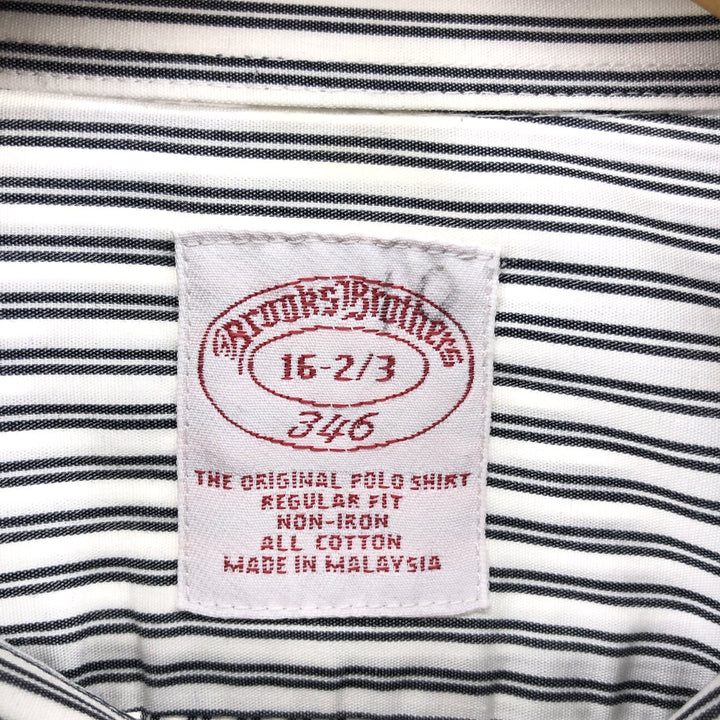 Brooks Brothers 346 Long Sleeve Button-Down Striped Shirt, Men's Size L cotton white type Vintage Second Hand