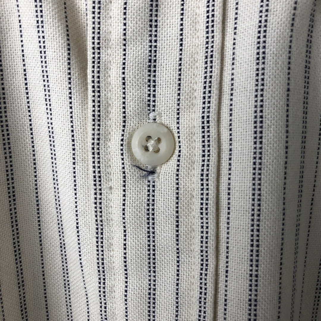 Eddie Bauer Long Sleeve Button-Down Striped Shirt, Men's Size L cotton ivory Vintage Second Hand