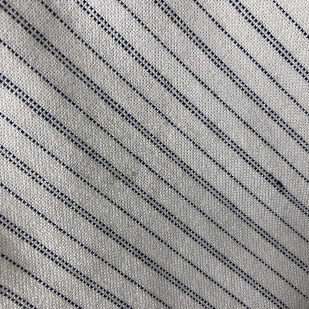 Eddie Bauer Long Sleeve Button-Down Striped Shirt, Men's Size L cotton ivory Vintage Second Hand
