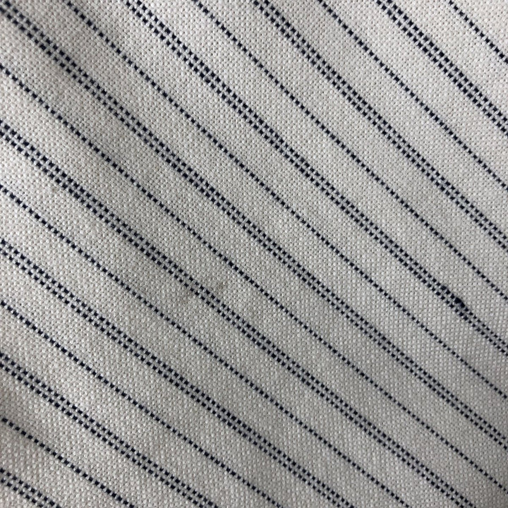 Eddie Bauer Long Sleeve Button-Down Striped Shirt, Men's Size L cotton ivory Vintage Second Hand