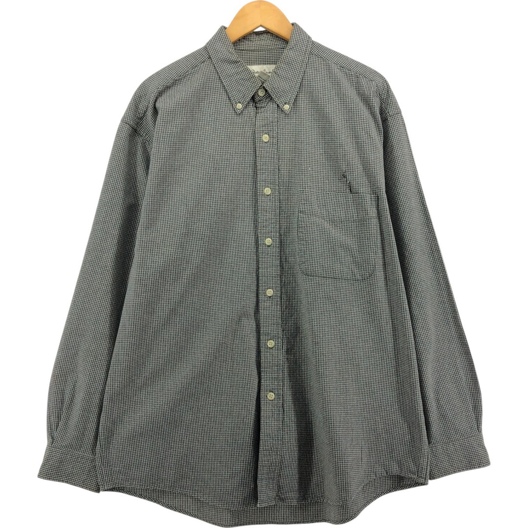 Eddie Bauer Long Sleeve Button-Down Check Shirt, Men's Size L cotton Khaki type Vintage Second Hand