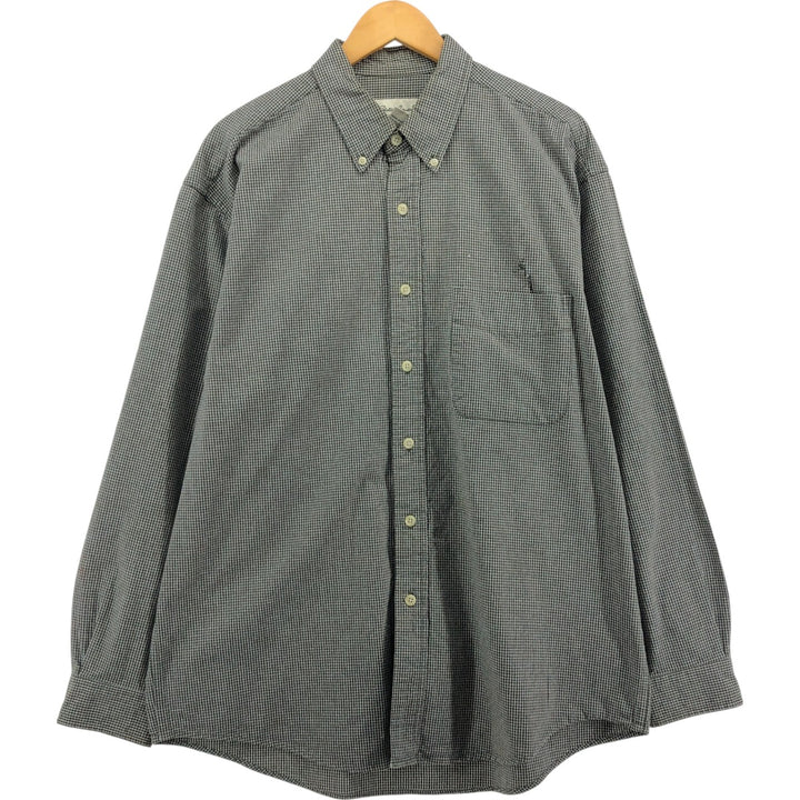 Eddie Bauer Long Sleeve Button-Down Check Shirt, Men's Size L cotton Khaki type Vintage Second Hand