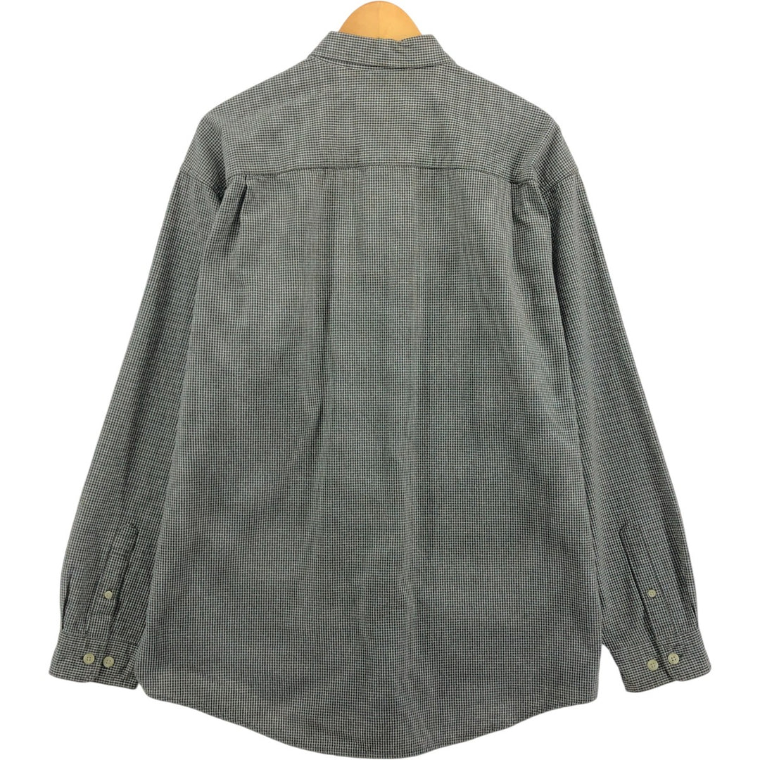 Eddie Bauer Long Sleeve Button-Down Check Shirt, Men's Size L cotton Khaki type Vintage Second Hand