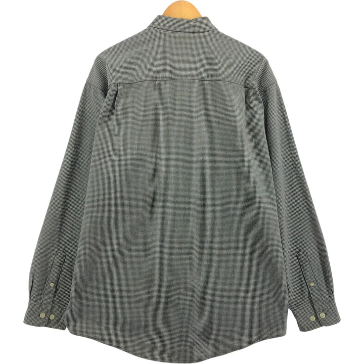 Eddie Bauer Long Sleeve Button-Down Check Shirt, Men's Size L cotton Khaki type Vintage Second Hand