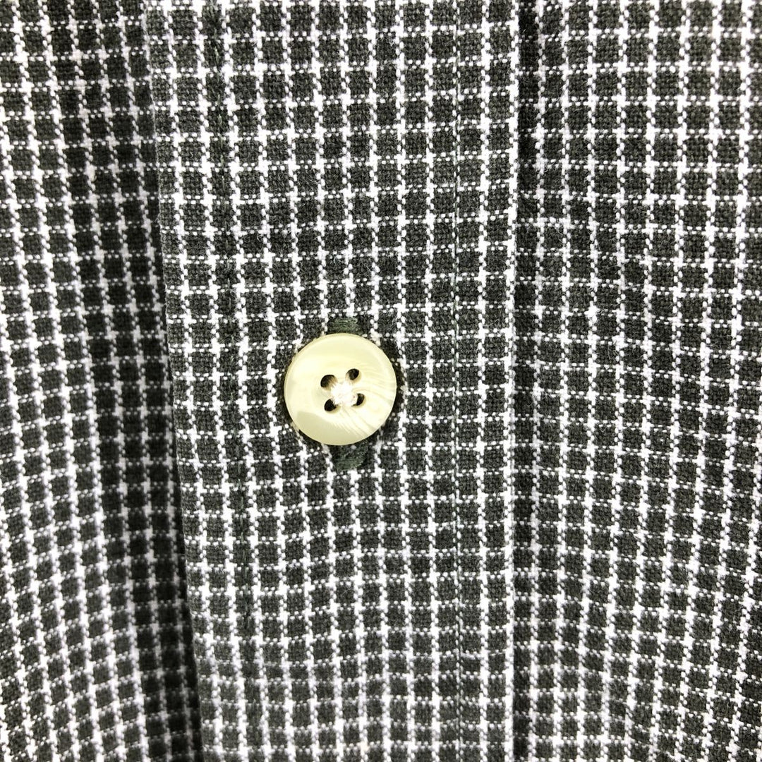 Eddie Bauer Long Sleeve Button-Down Check Shirt, Men's Size L cotton Khaki type Vintage Second Hand